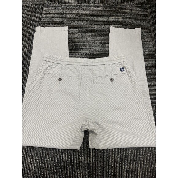 Original Penguin Munsingwear Men's Pants Gray White Plaid Stretch Slim Fit MED - Picture 5 of 11